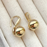 Gold ball with S hoop earring