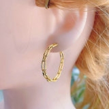 Gold metal chain big hoop earring