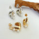 Pearl U hoop earring