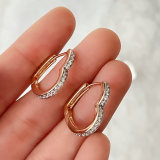 Heart shape gold and silver mix hoop earring