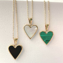 Mop heart charm necklace