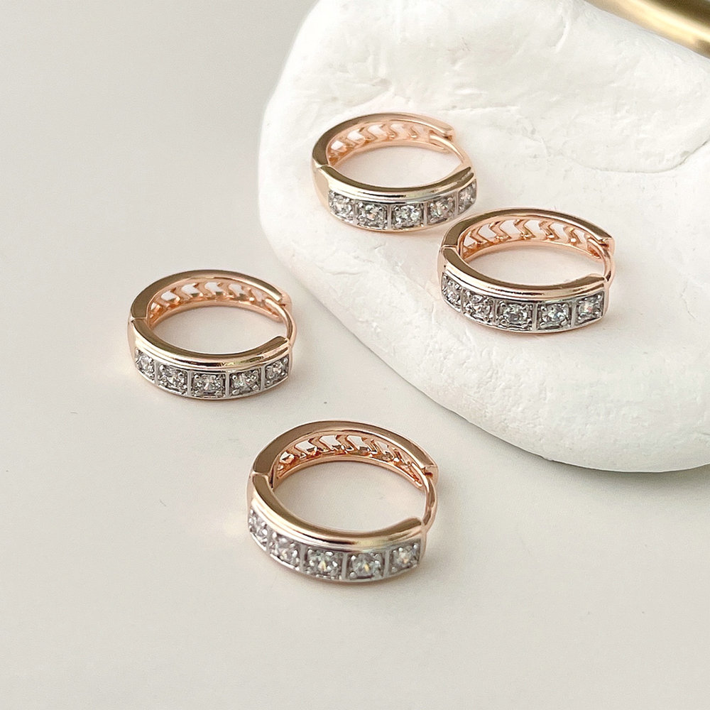 17mm Round silver and gold hoop earring