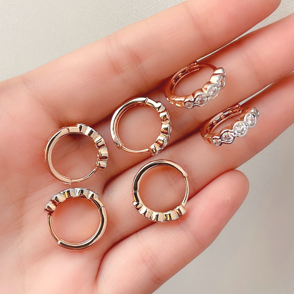 16mm Round silver and gold hoop earring