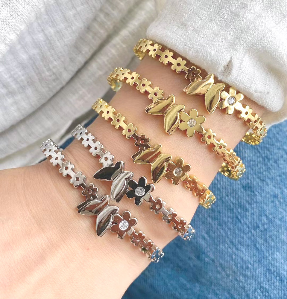 Smooth Metal Butterfly Bracelet