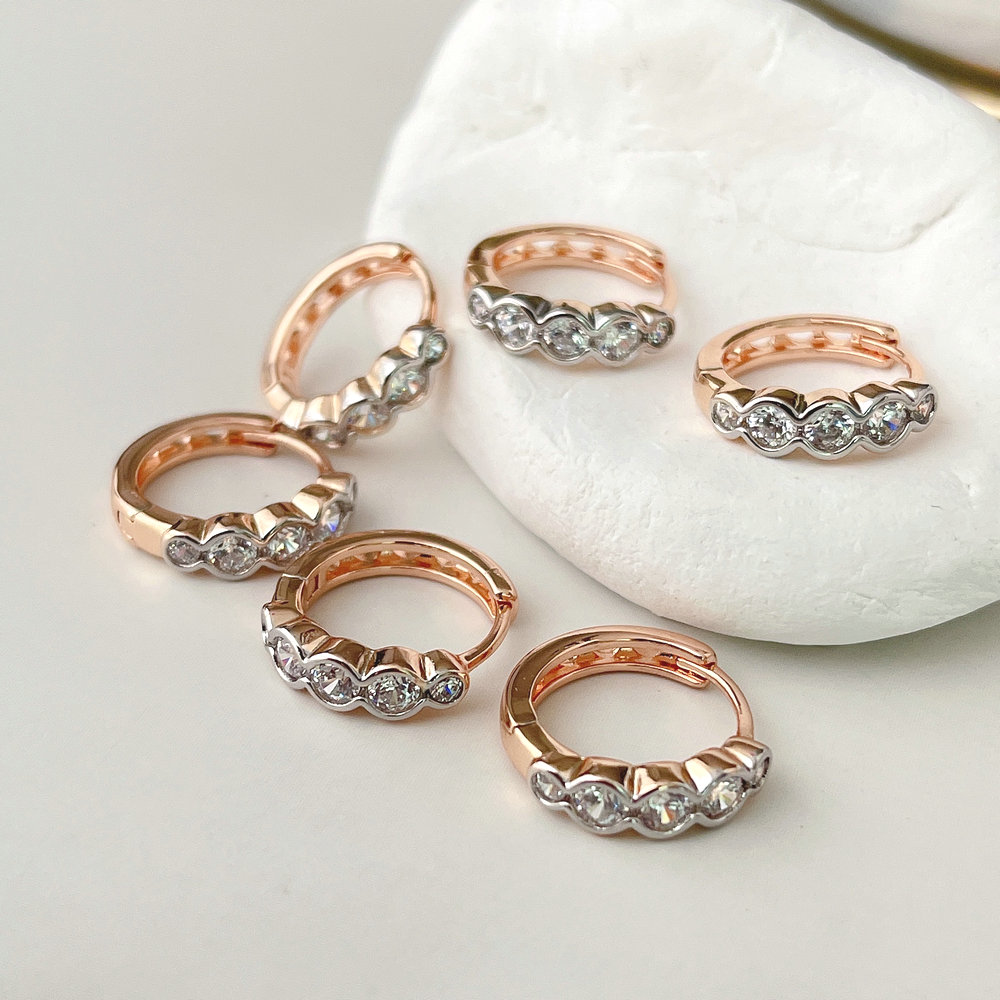16mm Round silver and gold hoop earring