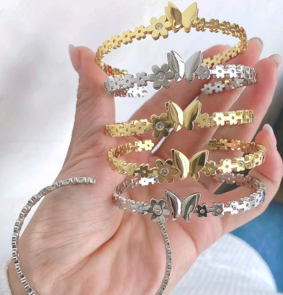 Smooth Metal Butterfly Bracelet
