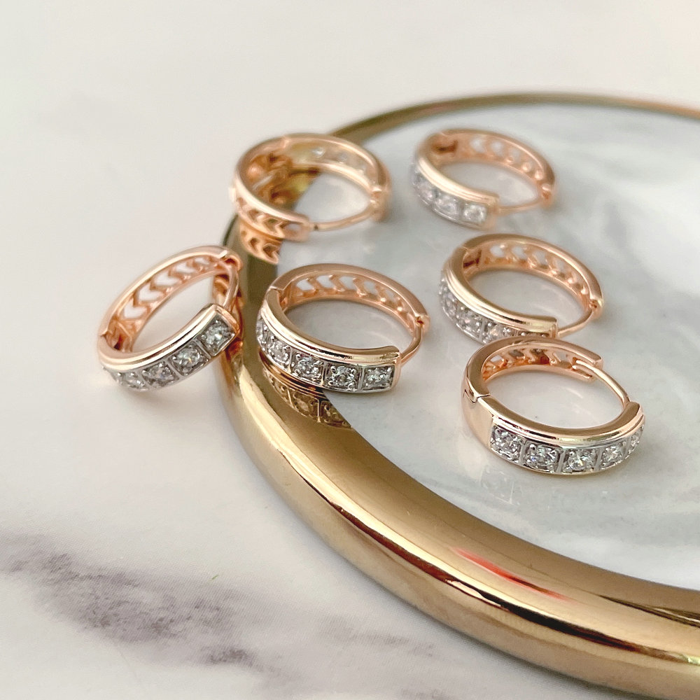 17mm Round silver and gold hoop earring