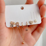 6 piece set boy and girl charm earring