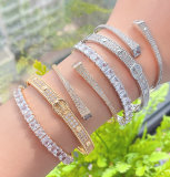 Pave zircon S bangle
