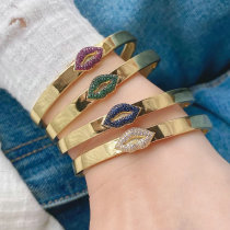 Pave lip bangle for women jewelry