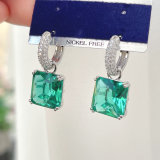 Square zircon charms earring