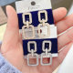 Pave square earing