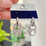 Pave coffe bean earring