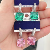 Square zircon charms earring