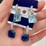 Square zircon charms earring