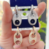 Pave coffe bean earring