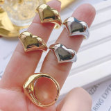Plain heart adjustable ring