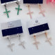 Pave cross earring