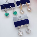 Pave heart charm earring