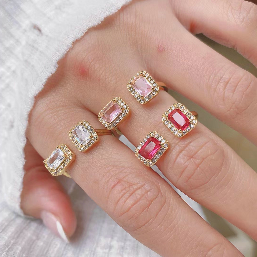 Pave zircon adjustable ring