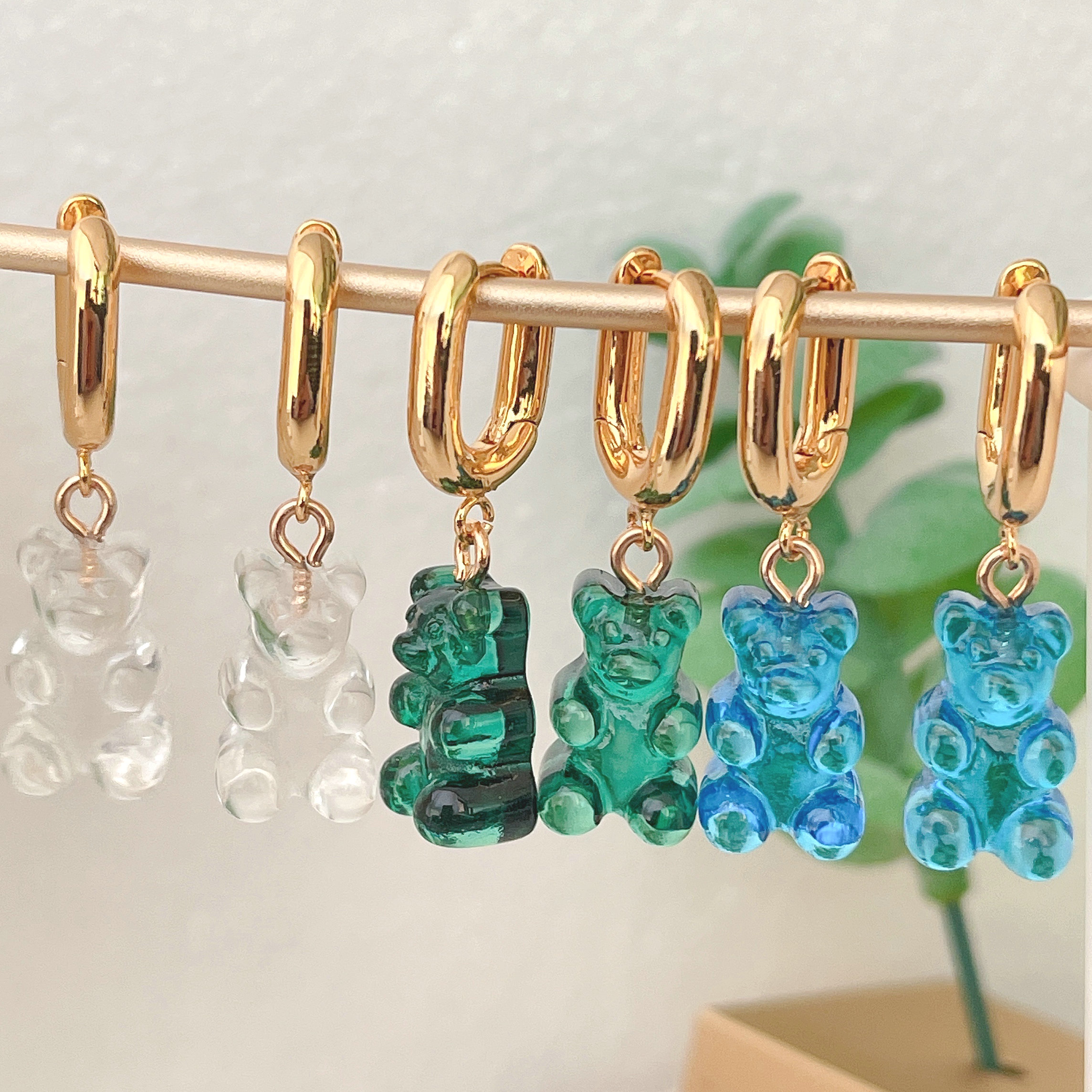 Acrylic Bear Pendant Earring