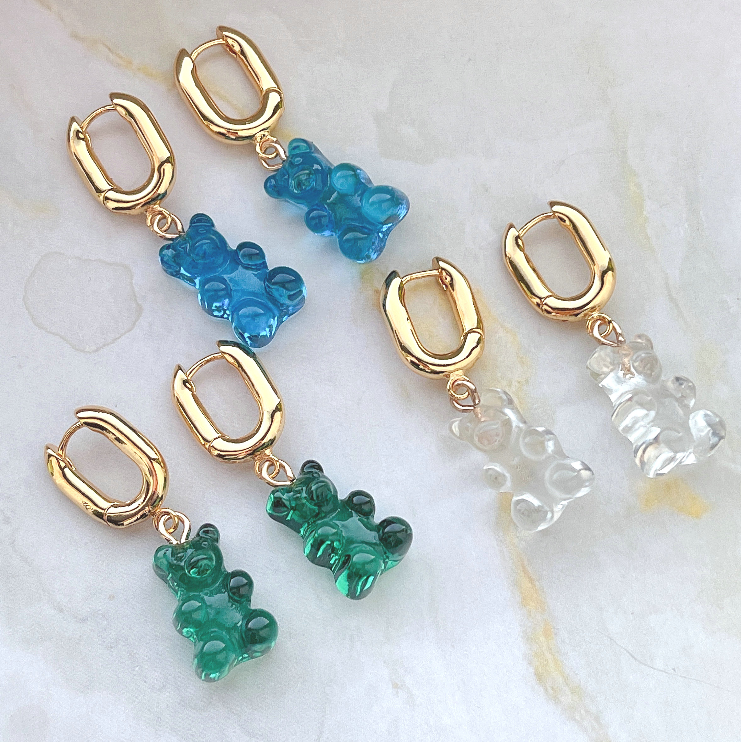 Acrylic Bear Pendant Earring