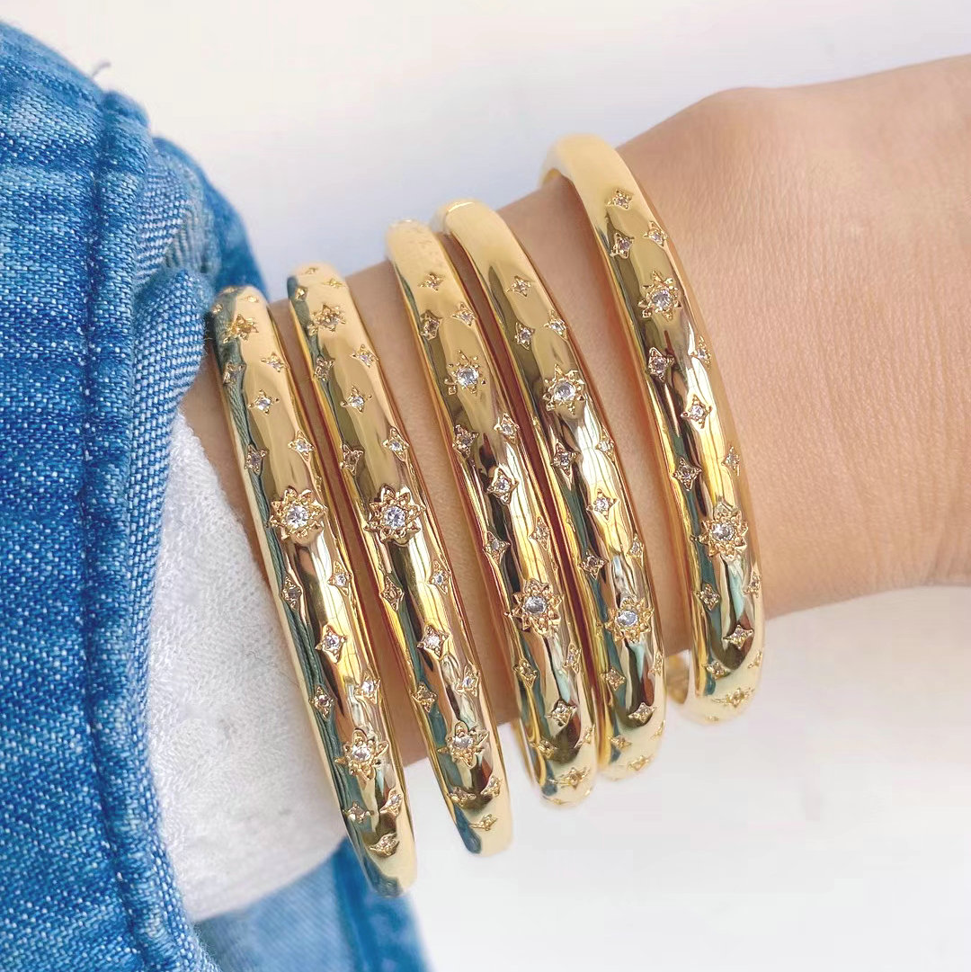 Pave star bangle