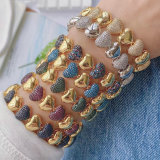 Fine pave heart bracelet