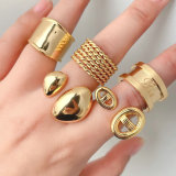 18k gold plating Plain metal love ring