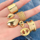 18k gold plating Plain metal love ring