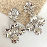 Fashion Plain Metal Flower Earring CMEADL-2373118