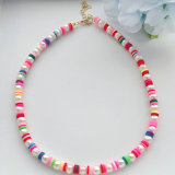 15inch Fresh water pearl with colorful clay beaded necklace