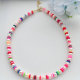 15inch Fresh water pearl with colorful clay beaded necklace