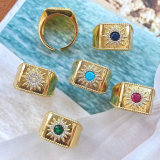 Sunflower wide edge ring