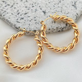 Gold Plated Twist Hoop Earring CMEADL-2376956