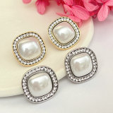 Fashion square pearl earring stud CMEADL-2376946