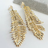 18K Gold Plated  Leaf Tassel Earring CMEADL-2376950