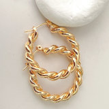 Gold Plated Twist Hoop Earring CMEADL-2376956