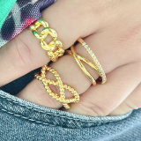 18k Gold Plated Metal Adjustable Ring