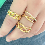 18k Gold Plated Metal Adjustable Ring
