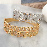 Fine chain pave zircon bangle