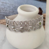 Fine chain pave zircon bangle