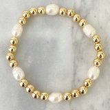 6mm Brass Beaded with fresh water pearl