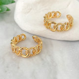 18k Gold Plated Metal Adjustable Nail Ring