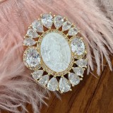 18K Gold Plated  Virgin Mary Pendant With Big Zircon