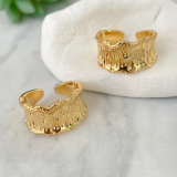 18K Gold Plated Simple Belt / Cross Adjustable Ring