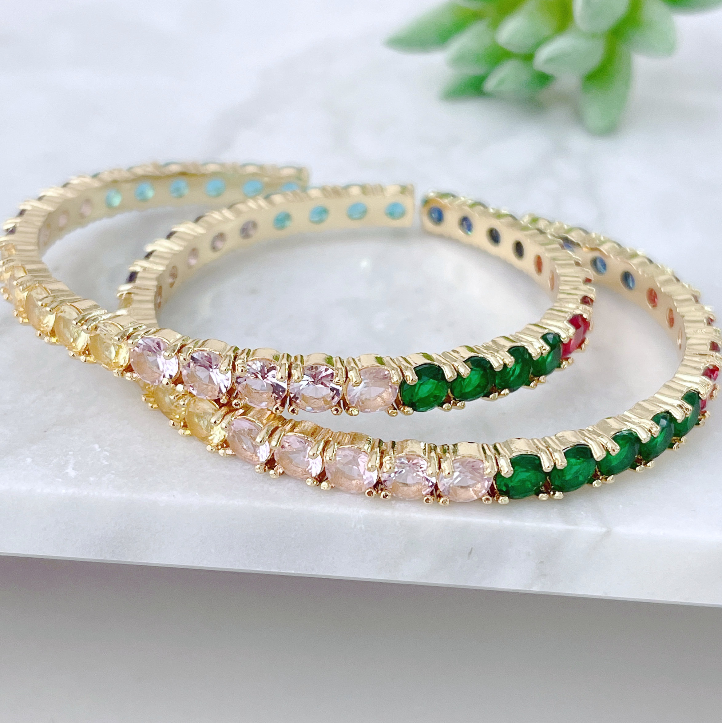 Colorful zircon fashion bangle
