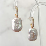 Square fresh water pearl earring