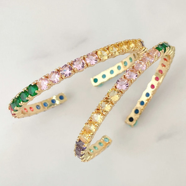 Colorful zircon fashion bangle