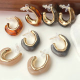 CMEADL-2397870 Acrylic Moon Earrings